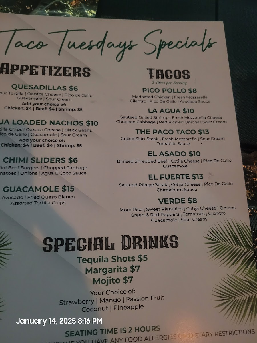 Menu Agua É Coco Bar & Grill-2